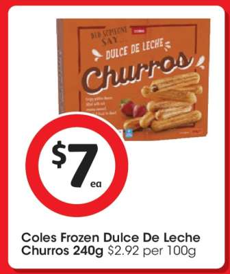 Coles Frozen Dulce De Leche Churros 240g