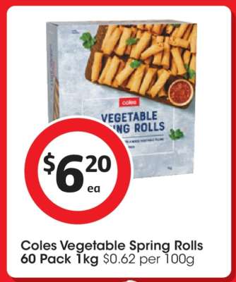 Coles Vegetable Spring Rolls