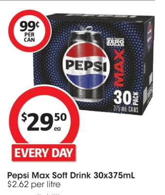 Pepsi Max Soft Drink 30x375mL