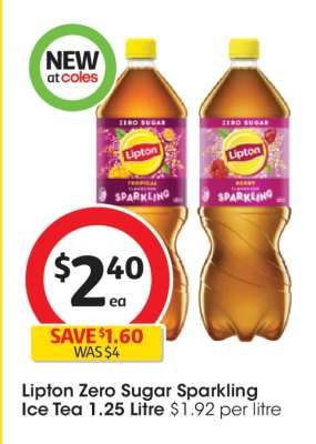 Lipton Zero Sugar Sparkling Ice Tea 1.25 Litre