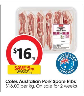 Coles Australian Pork Spare Ribs