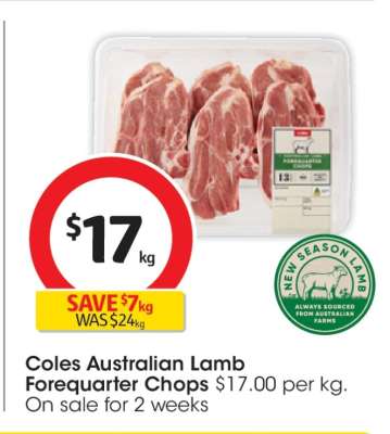 Coles Australian Lamb Forequarter Chops