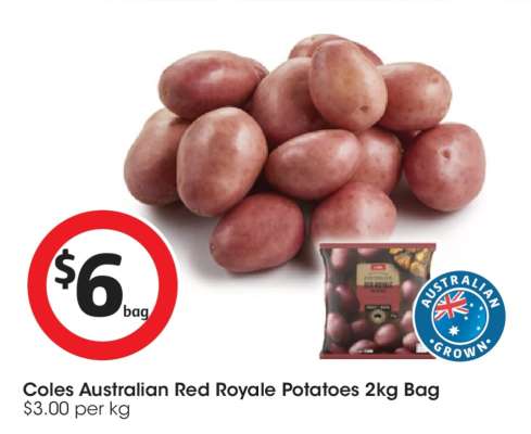 Coles Australian Red Royale Potatoes 2kg Bag