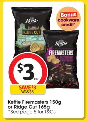 Kettle Firemasters 150g or Ridge Cut 165g