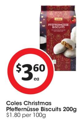 Coles Christmas Pfeffernüsse Biscuits 200g