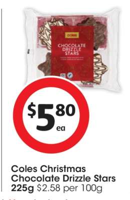 Coles Christmas Chocolate Drizzle Stars