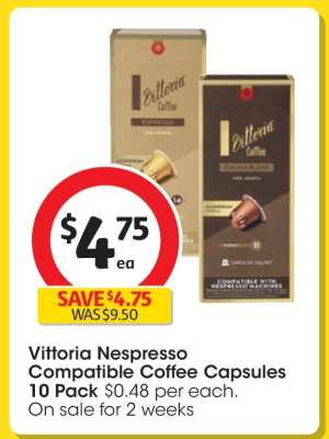 Vittoria Nespresso Compatible Coffee Capsules 10 Pack