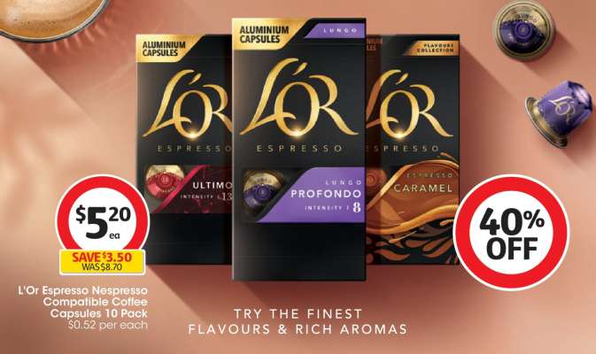 L'OR Espresso Nespresso Compatible Coffee Capsules 10 Pack