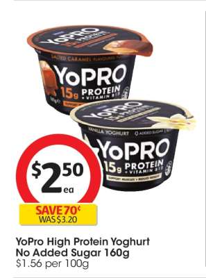 YoPro High Protein Yoghurt No Added Sugar 160g