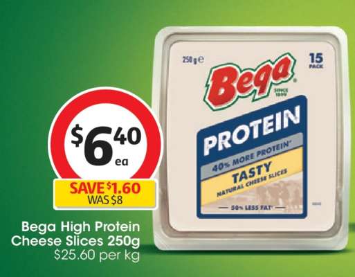 Bega High Protein Cheese Slices 250g