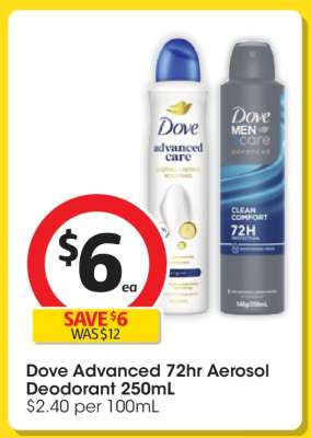 Dove Advanced 72hr Aerosol Deodorant 250mL