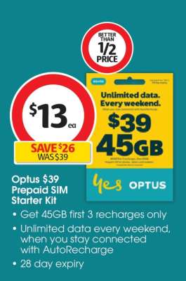 Optus $39 Prepaid SIM Starter Kit