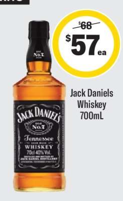 Jack Daniels Whiskey 700mL