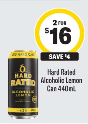 Hard Rated Alcoholic Lemon Can 440mL