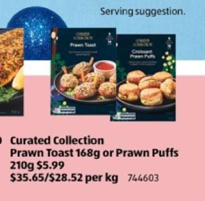 Curated Collection Prawn Toast 168g or Prawn Puffs 210g