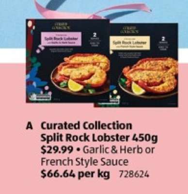 Curated Collection Split Rock Lobster 450g