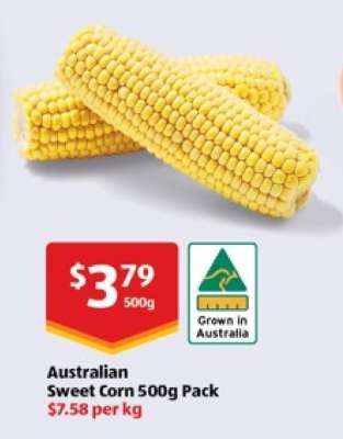 Australian Sweet Corn 500g Pack