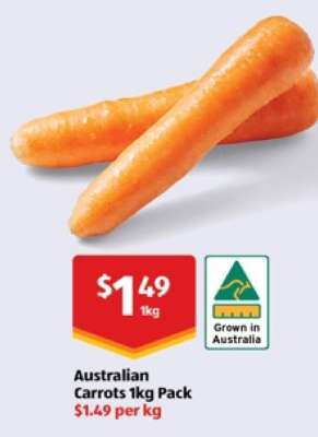 Australian Carrots 1kg Pack