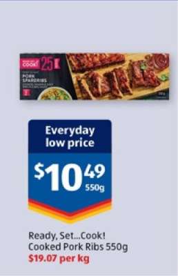 Ready, Set...Cook! Cooked Pork Ribs 550g