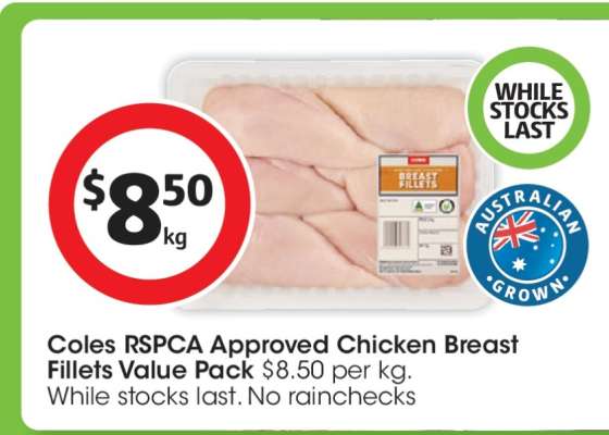Coles RSPCA Approved Chicken Breast Fillets Value Pack