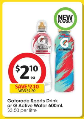 Gatorade Sports Drink or G Active Water 600mL