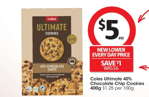 Coles Ultimate 40% Chocolate Chip Cookies