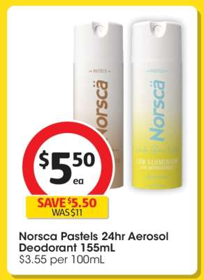 Norsca Pastels 24hr Aerosol Deodorant 155mL