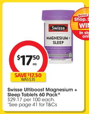 Swisse Ultiboost Magnesium + Sleep Tablets 60 Pack