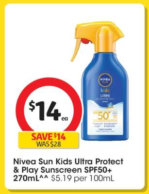 Nivea Sun Kids Ultra Protect & Play Sunscreen SPF50+ 270mL