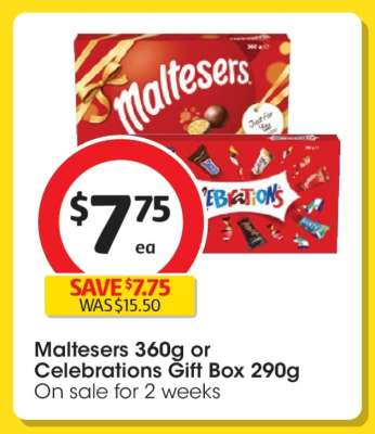 Maltesers 360g or Celebrations Gift Box 290g