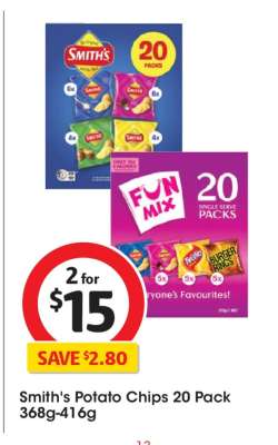 Smith's Potato Chips 20 Pack