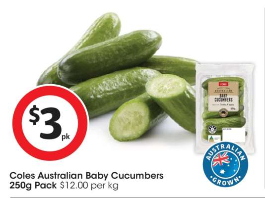 Coles Australian Baby Cucumbers