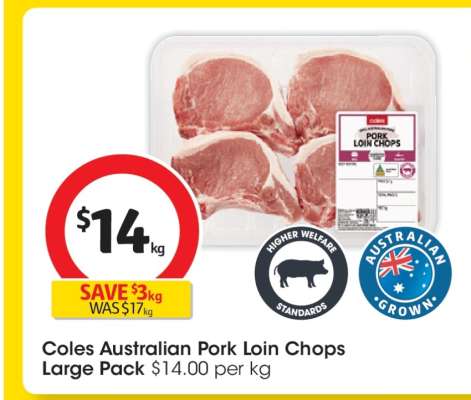 Coles Australian Pork Loin Chops Large Pack