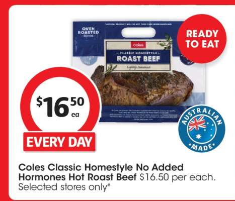 Coles Classic Homestyle No Added Hormones Hot Roast Beef