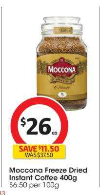 Moccona Freeze Dried Instant Coffee 400g