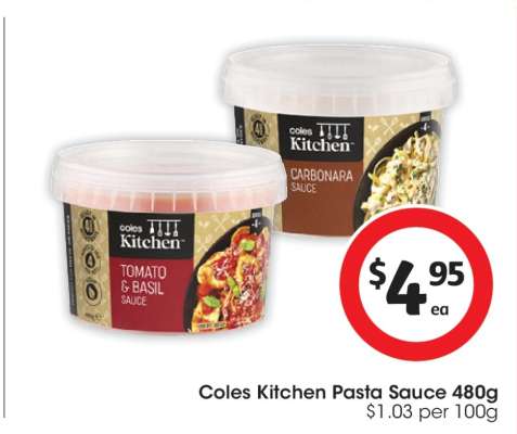 Coles Kitchen Pasta Sauce 480g