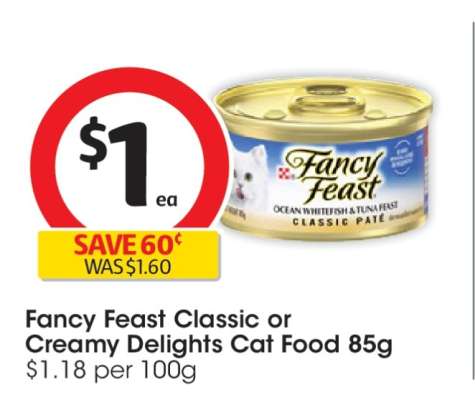 Fancy Feast Classic or Creamy Delights Cat Food 85g