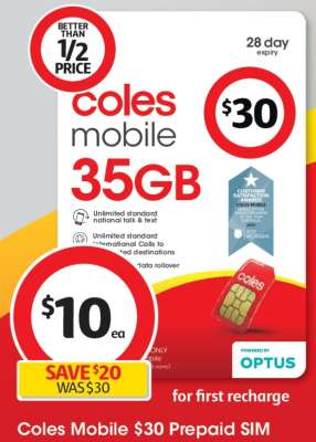 Coles Mobile $30 Prepaid SIM
