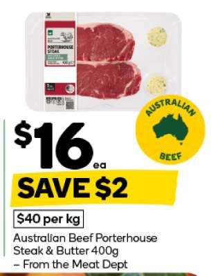 Australian Beef Porterhouse Steak & Butter 400g