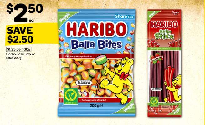 Haribo Balla Stixx or Bites 200g