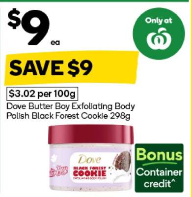 Dove Butter Boy Exfoliating Body Polish Black Forest Cookie 298g