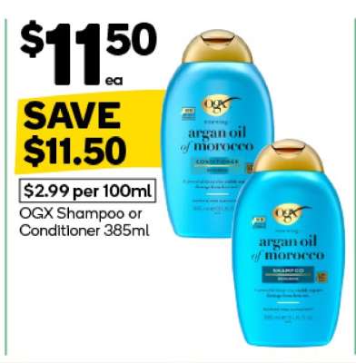 OGX Shampoo or Conditioner 385ml