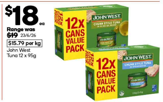 John West Tuna 12 x 95g