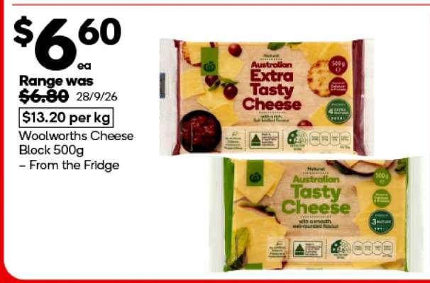 Woolworths Cheese Block 500g