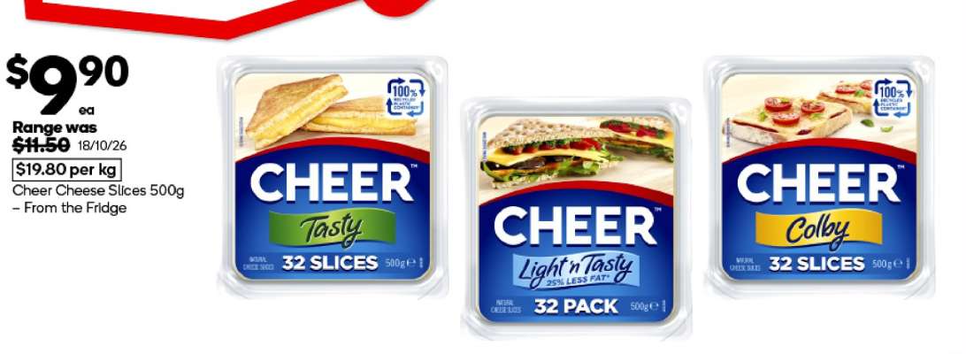 Cheer Cheese Slices 500g