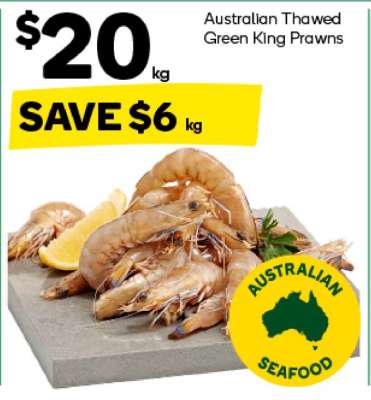 Australian Thawed Green King Prawns