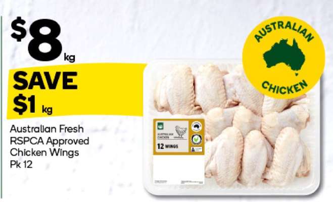 Australian Fresh RSPCA Approved Chicken Wings Pk 12