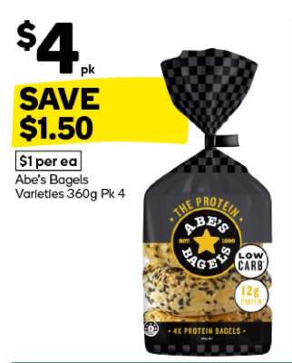 Abe's Bagels Varieties 360g Pk 4