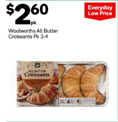 Woolworths All Butter Croissants Pk 3-4