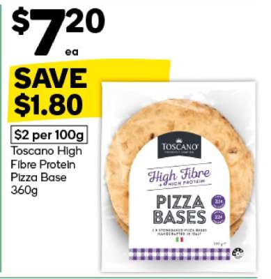 Toscano High Fibre Protein Pizza Base 360g